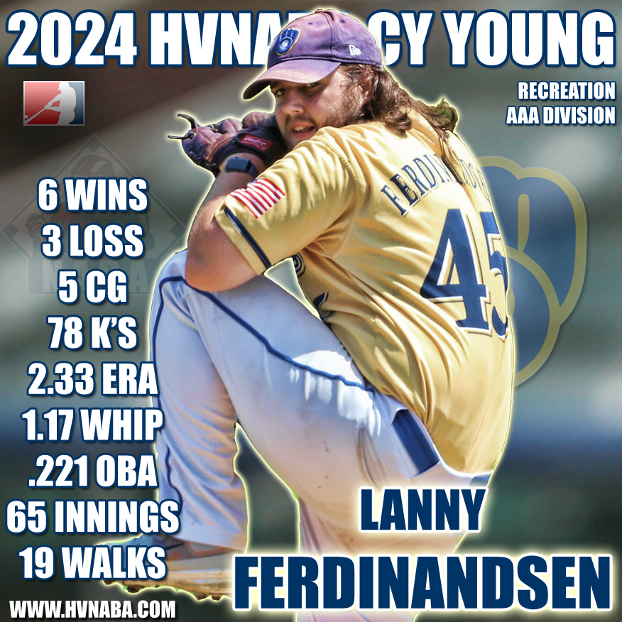 2024 Hudson Valley Rec AAA Cy Young